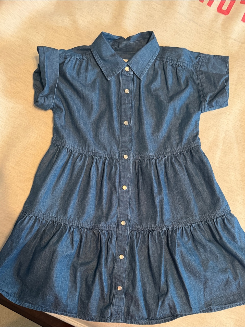 Crewcuts Blue Denim Tiered Button-Front Dress - Children’s Size 6